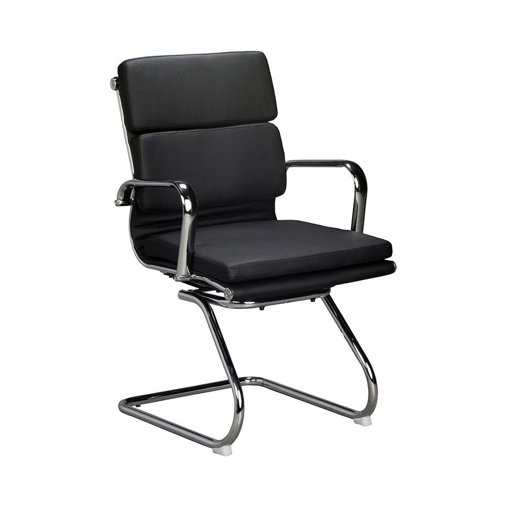 Lunar Padded Visitors Chair Black