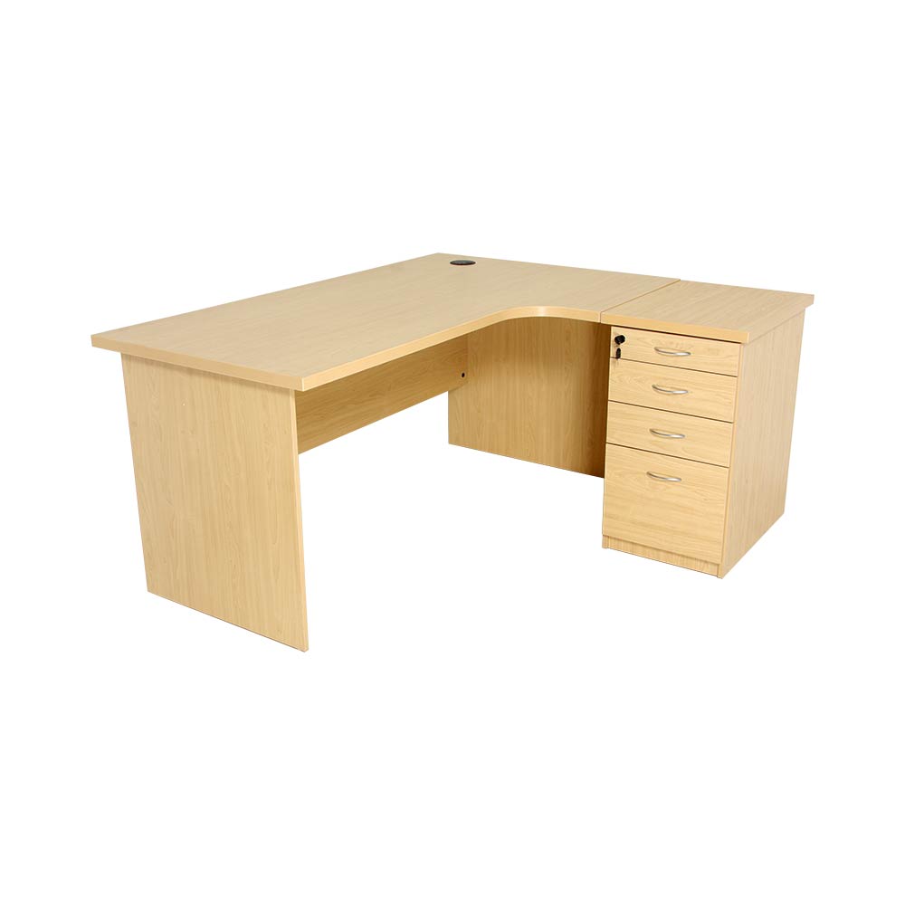 L-Shaped Desks Right Maple