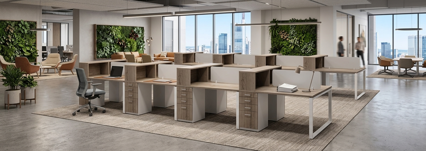 Titan 4 Way Cluster Steel Desk