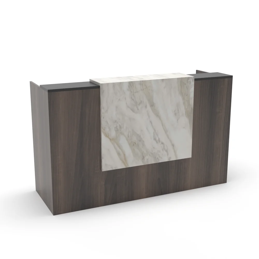 Naples Straight Reception Counter Walnut Finish