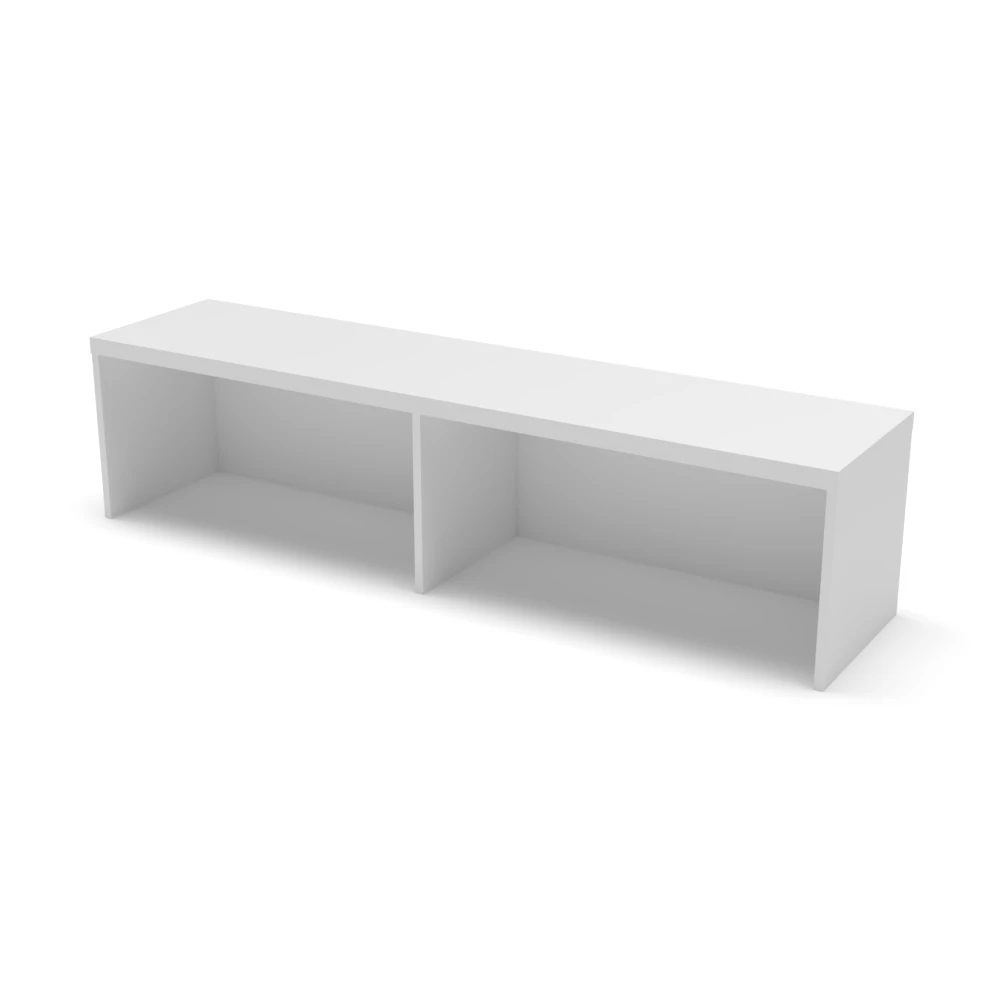 Desktop Bookshelf Double Intergrated - White Finish